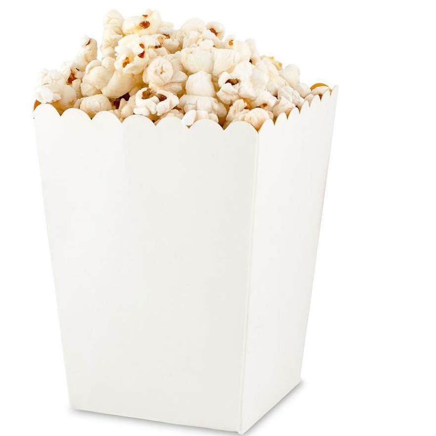 YNHIAG White Open-Top Popcorn Box Set of 36 Modern Contemporary Popcorn Boxes (3 x 4.6 inches, Open Top 3 x 3 inches, Bottom Size 2.2 x 2.2 inches, Height 4.6 inches)