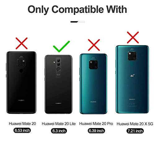 DENDICO Case for Huawei Mate 20 Lite, Classic PU Leather Magnetic Wallet Case - Image 2