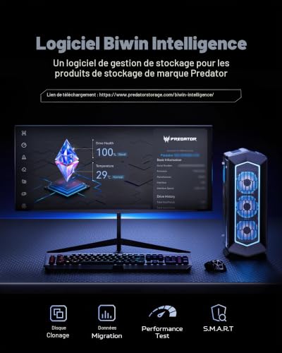SSD interne ACER Predator GM7 PCIe 4.0 NVMe 2.0 .2 2280 Lect. 7 400 Mo/ - vue 10