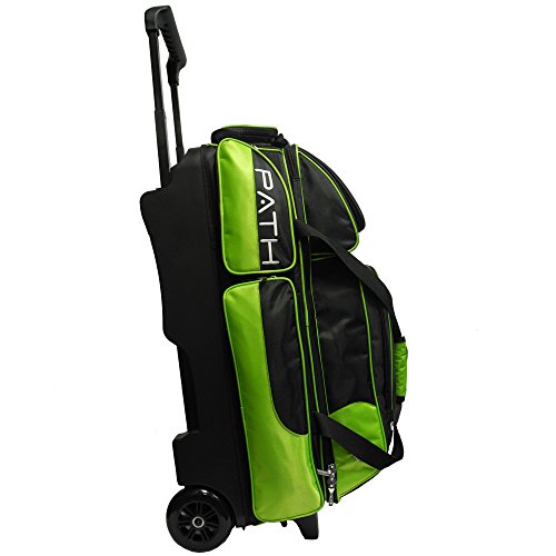 Pyramid Path Triple Premium Deluxe Roller With 5 Accessory Pockets Bowling Bag (Black/Lime Green) #TOP1