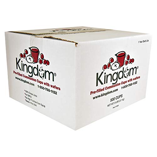 Kingdom Prefilled Communion Cup With Wafers(500Ct) Sealed In A Single-Serving Container With One-Year Shelf Life, Perfect For Holy Eucharist Celebration In Hospitals, Summer Camps, And More! #TOP3