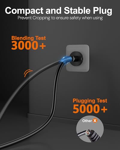 Image of FEDUS 16.4ft Long 18AWG Heavy Duty Male to Female 2 Pin Power Extension Cord wire, 10amp Indoor Outdoor Power Cord Extension Electrical extender Power cable for appliances, electronics and power tools