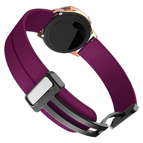 Image of ACM Watch Strap Silicone Belt Magnetic Clasp 20mm compatible with Samsung Galaxy Watch 6 Classic 44mm & 47mm Smartwatch Sports Hook Band Purple