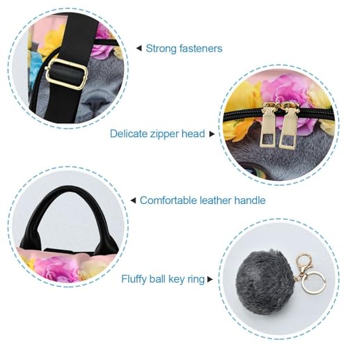 Sac à dos avec fermeture éclair durable motif chat gris élégant - 6