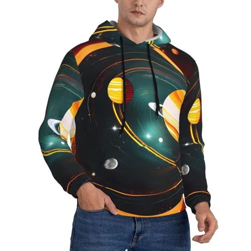 Sweat à capuche homme Saturne idéal pour les soirées fraîches