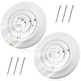 Therwen 2 Pieces 6 Inch Round Vent Cover, Ceiling Diffuser HVAC Vent Duct Cover Replacement with Screws to Install, Fitting in 6 Inch Duct, Outer Dimensions: 9-15/16'