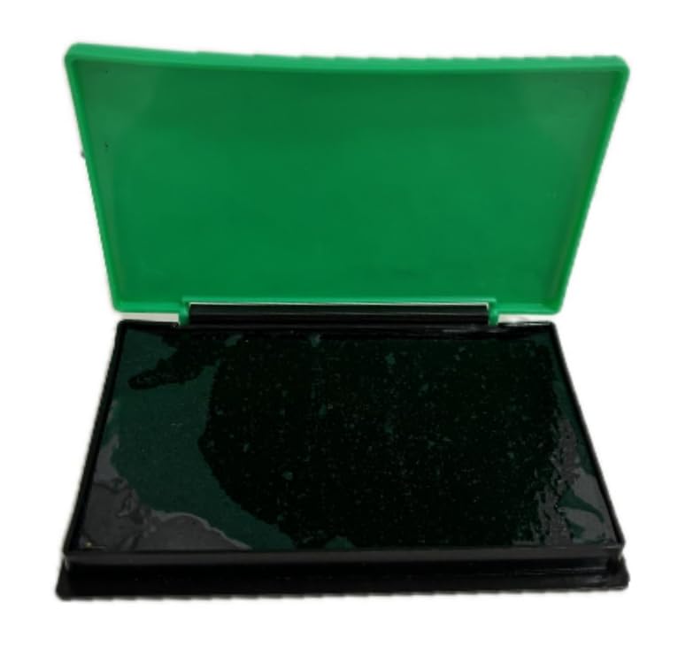 Big Size Stamp Pad Color Green Ink Stamp Pad for Stamping Purpose Size 15.7 cm x 9.6 cm (Pack of 1)