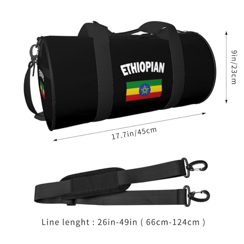 Ethiopian Flag Convertible Garment Bag with Shoulder Strap, Carry on Garment Duffel Bag for Men Women - Rolling Foldable for Travel Luggage Bags (Black)3