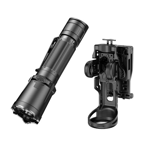 Controllo con una sola mano potente luce tattica EDC: la dimensione della torcia è di 35 mm*25,4 mm*142 mm e il peso è di soli 121,1 g (senza il peso della batteria). Accesso a tutte le modalità critiche che soddisfano gli scenari quotidiani e tattici.