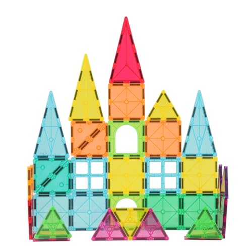 Bmag Magnetic Tiles Toys for Kids, Starter Set 3D Magnet Building Blocks Construction Playboards, STEM Learning Educational Toddlers Toy Gift for 3+ Year Old Boys and Girls