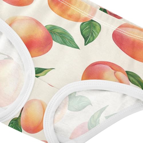Wusikd Peaches Fruits Girls' Underwear Cotton Girls Briefs Soft Toddler Underwear 2T4