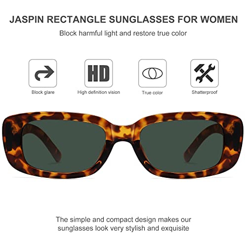 Image of JASPIN Rectangle Sunglasses for Women Men Trendy Y2k Retro 90s Sun Glasses UV Protection Cool Square Frame