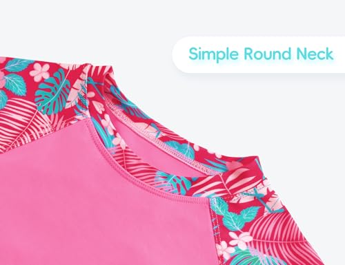 Girls Swimsuit Long Sleeve Rush Guard Bathing Suit Swimwear with Bikini Bottom Sun Protection3