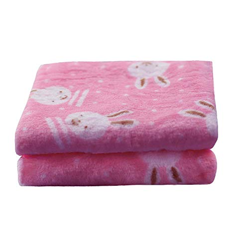 ANIAC Pet Soft Throw Blanket with Cute Rabbit Pattern Fluffy and Warm Bed