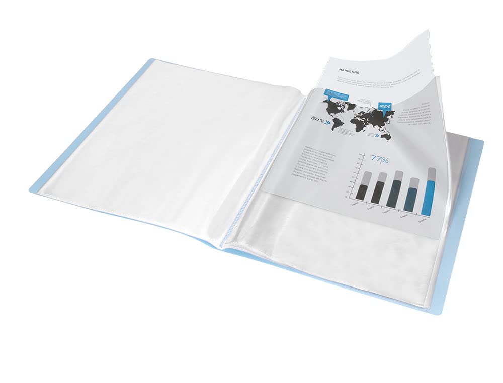 Folder Liderpapel Showcase 20 Pockets Polypropylene DIN A4 Light Blue Opaque
