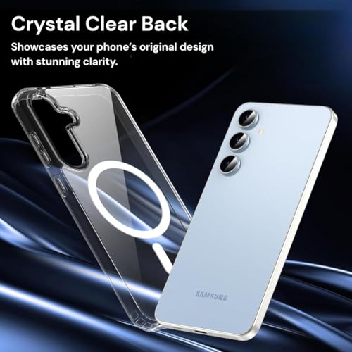 Image of ShieldTech TPU Back Cover + Tempered Glass for Samsung Galaxy S24 FE 5G | Transparent Magnetic Case with Shockproof Corners | Crystal Clear Design | Edge-to-Edge Screen Protector | Scratch Resistant