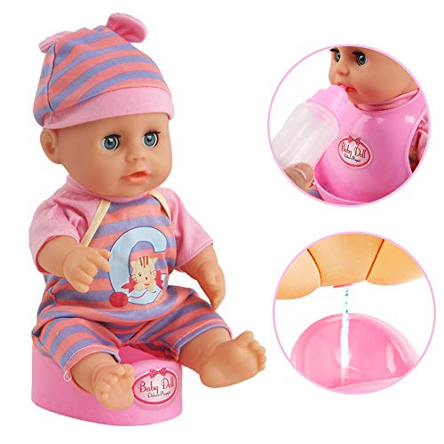 deAO 15-teiliges Spielset Meine erste Babypuppe mit einem Miniaturbett, einem mobilen Kinderbett, einem Hochstuhl… – Bild 6