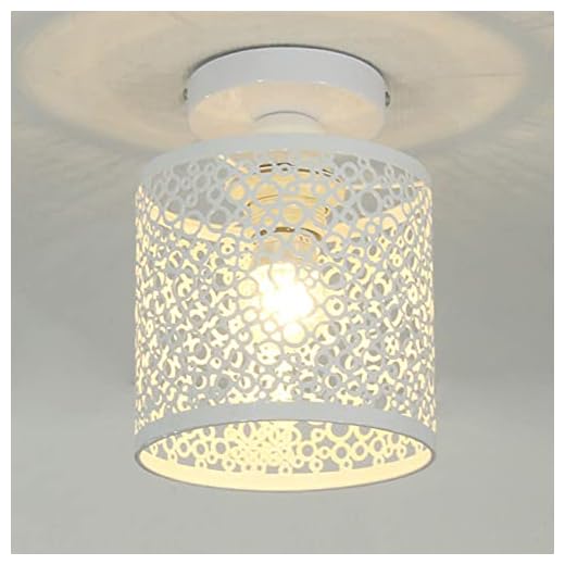 Mengjay Retro Plafonnier Industrielle en Métal Cage,Fer Lustre Suspension Luminaire pour Salon Salle Chambre Décorer Maison,Lampe de Plafond rétro vintage Plafonnier (Blanc)
