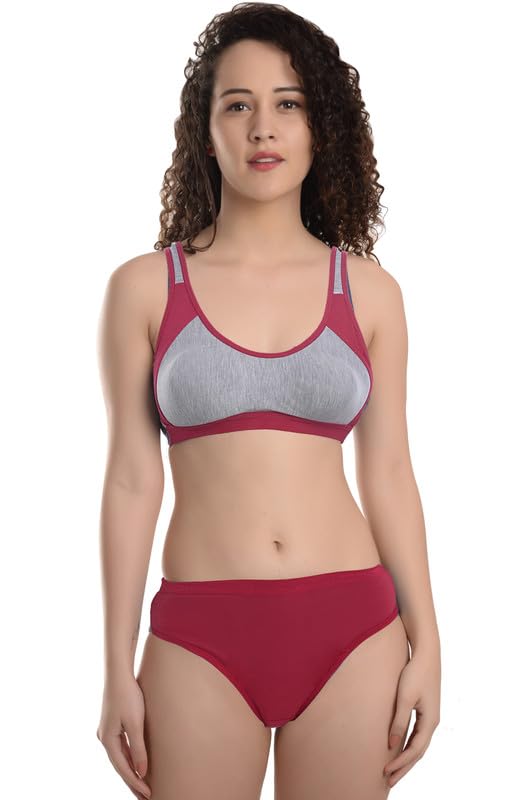 softsway Women Sports Non-Padded Bra & Panty Combo – High Support, Breathable,Comfortable Activewear Set-picture-45