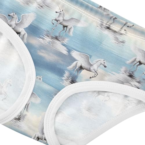 Joisal Durable Toddler Girls Underwear 2t Cotton Little Girl Panties Elegant Unicorns Pegasus White Briefs Underpants4