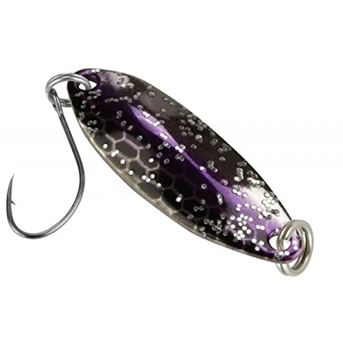 FTM Spoon Tango 1, 8g - Forellenblinker zum Spinnfischen, Forellenköder zum Spinnangeln, Blinker für Forellen, Löffelblinker, Farbe:Black/Purple Glitter