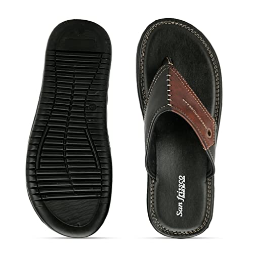 Image of San Frissco Men's Sandal Anti Slippery Chappal with Sturdy Grip /Ultra Soft Lightweight Durable Chappal for Outdoor Use /Festive Ethnic Wedding Slip on Slippers for Men