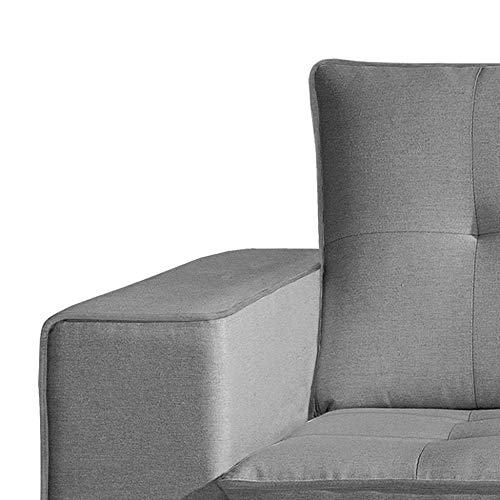 Sofá Tâmisa 3 Lugares Suede Cinza