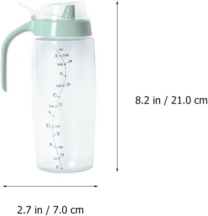 Leak-proof Large Kitchen Oil Bottle with Scale, Light Green Grease Pot for Cooking and Food Storage, Sturdy Oil Container with Handle for Home Use