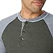 Hanes Mens Beefy Long Sleeve Three-button Henley Fashion-t-shirts, Camouflage Green Heather/Oxford Gray, X-Large US