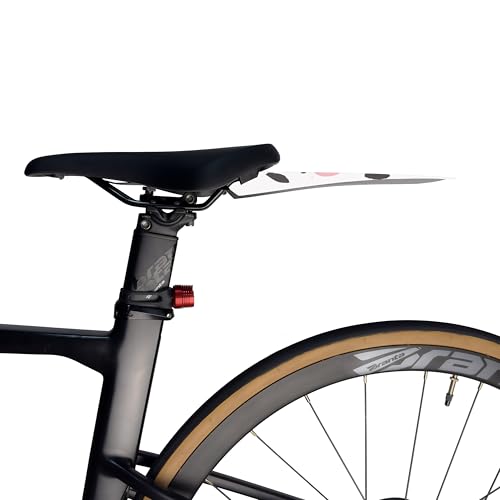 Image of Bike Fender, Tool-Free Rear Fender for Road & Mountain Bikes, Flexible Mud Guard for Back Seat, Stylish Splash Guard for Cycling Enthusiasts (White)