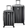 DELSEY PARIS Helium Aero Hardside Expandable Luggage with Spinner Wheels, Black, 2-Piece Set (21/24)