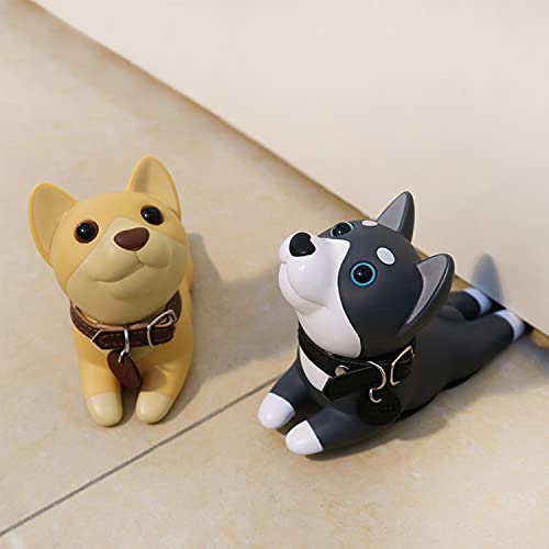 Cute Door Stopper, Door Stop Decorative Animal Doorstop Door Wedge,Cute Style Door Wedge For Home And Office (Husky+Shiba Inu) #TOP3
