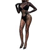 YIINHEY Womens One Piece Fishnet Bodysuit Lingerie Mesh Bodystocking Nightwear Jumpsuit Underwear