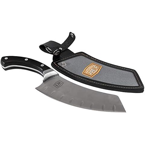 Oklahoma Joe's Blacksmith Cleaver & Chef Knife with Holster,Silver/Black Cover
