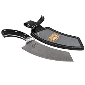 Image of Oklahoma Joe's 6326379R06 Blacksmith Cleaver & Chef Knife with Holster, Black/Silver