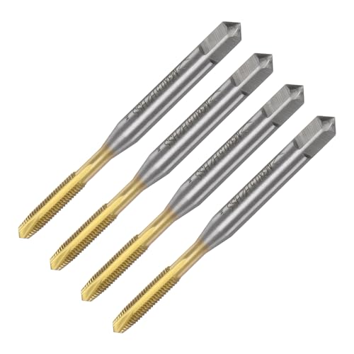 Quarkzman 4pcs Machos De Roscar De Punta Espiral M3 X 0.5 Rosca Métrica Macho De Roscar De Acero De Alta Velocidad Recubierto De Titanio 6542 Herramienta De Reparación De Roscas