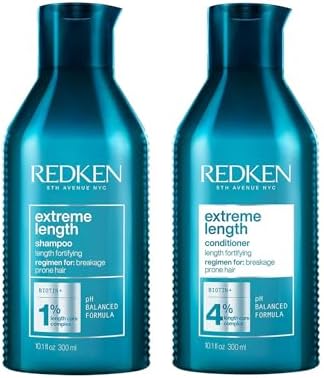Redken Shampoo & Conditioner Set , Extreme Length, Lightweight, For Strenghtening Damaged Hair, Strengthens Hair, For All Hair Types, With Biotin