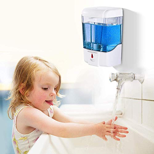 Interhasa! Soap Dispenser, Touchless Hand Sanitizer Dispenser Wall Mount Automatic Kitchen Soap Dispenser For Commercial Home, Office, 600Ml/20Oz #TOP5