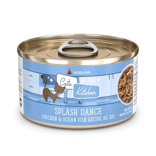 Image of Weruva Cats in The Kitchen, Splash Dance with Chicken & Ocean Fish Au Jus Cat Food, 3.2oz Can (Pack of 24)