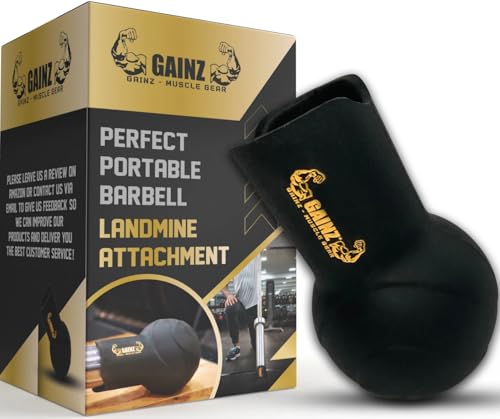 Gainz Landmine Row Barbell Attachment - T Bar/V Bar, 360° Swivel Rotation, Fits Standard 2-Inch Gym Bar