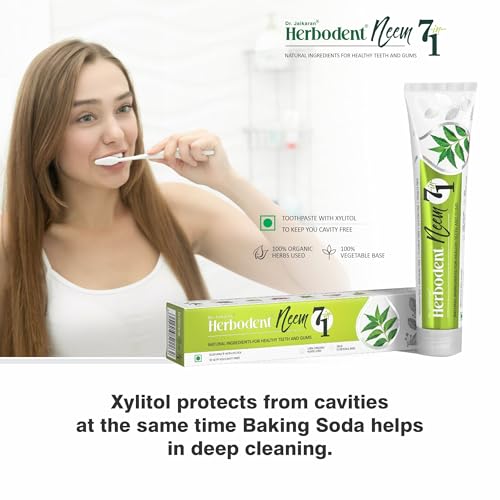 Image of NEEM 7 in 1 Toothpaste - 100g Pack of 3 | Organic Herbs-Neem, Black Seed & Xylitol for Anti Cavity-Cardamom & Mint for Taste & Freshness-Baking Soda for Excellent Cleaning