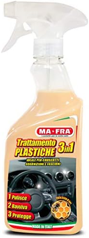 Ma-Fra, czyszczenie tworzyw sztucznych 3 w 1, oczyszcza, ożywia i chroni wewnętrzne części samochodu, tworząc barierę anty-UV, format 500ml