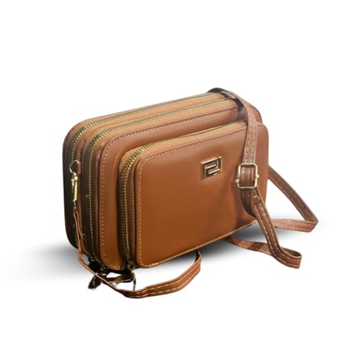 Bolsa Carteira Feminina, Porta Celular, Transversal, Passeio, Estilosa (Caramelo)