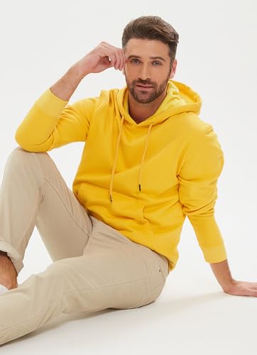 Solid Men's Hoodies Midweight Athletic Sweatshirt Fleece Lined Plain Long Sleeve Kangaroo Pockets Unisex M to 3XL4