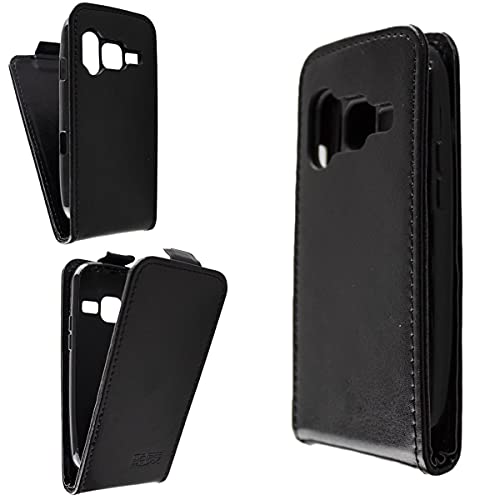 caseroxx Flip Cover für Doro Primo 218/368 in schwarz – Handy-Tasche mit Kreditkartenfächern und Magnetverschluss aus Kunstleder, schlank und funktional
