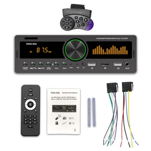 Lecteur MP3 de voiture Bluetooth mono DIN avec radio et ports USB