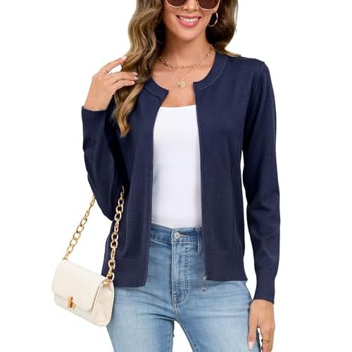 Totatuit Womens Long Sleeve Knitted Zip Up Sweater Cardigans Sweaters Lightweight Zipper Sweatshirts Jacket