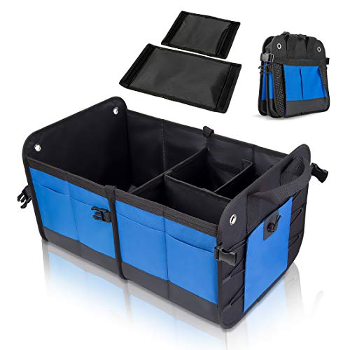 Car Trunk Organizer with Foldable Lid, Collapsible Car Trunk Storage Organizer, Car Cargo Trunk Organizer with Cover (Medium)