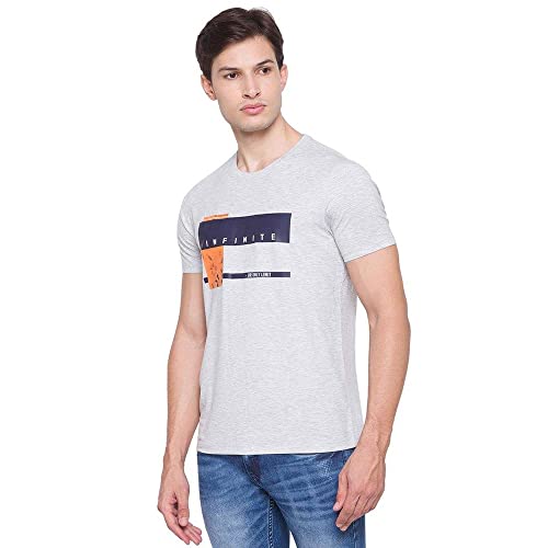 Image of Spykar Printed Blended Slim Fit Mens T-Shirt (A21MKT02BA033WH-P)
