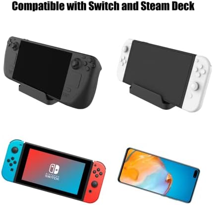 KOMATEAM Stand base Compatible with Steam Deck/NS OLED/Lite, Holder Stand for Steam Deck Accessories - Heat Dissipation, Lightweight and Convenient (Black)